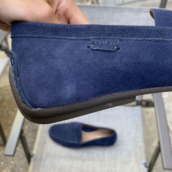 Polo Ralph Lauren Reynold Driver Shoes Navy Blue Suede Penny Loafers Preppy 12D main image 5